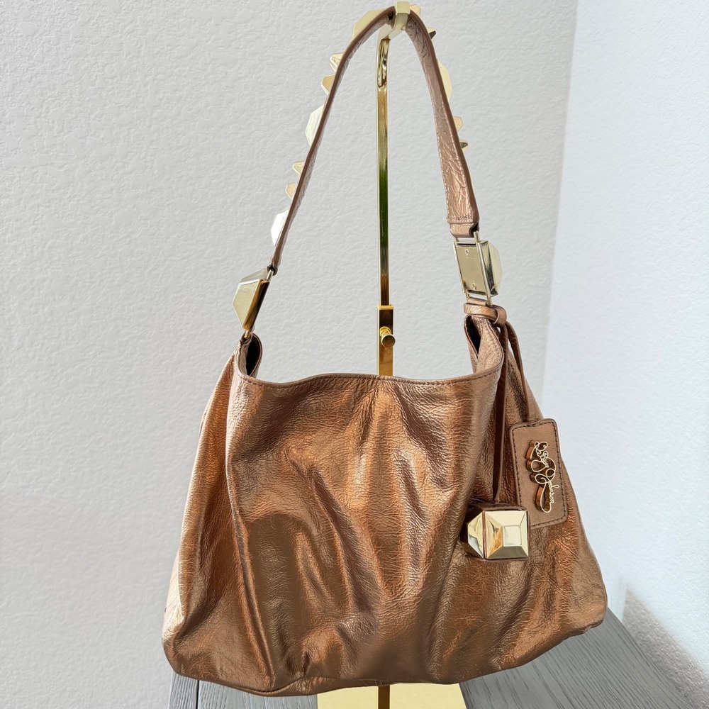 Betsey Johnson Metallic Bronze Shoulder Bag with Gold Hardware